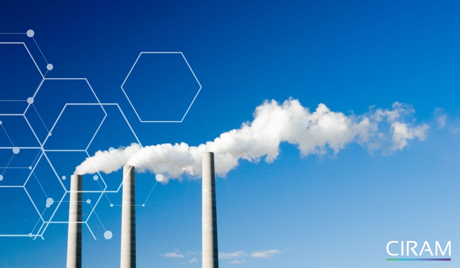 View of chimneys from a bio-based industrial site